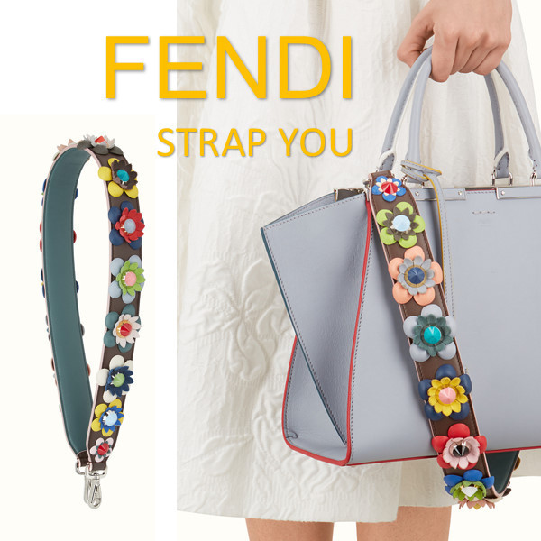 2017SS新作 入手困難☆FENDI フェンディスーパーコピー☆フラワーランド STRAP YOU ブラウンレザー 8AV07780MF04YV